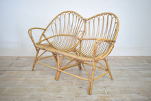 Vintage Wicker Two Seater Love Seat