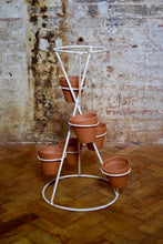 Metal Spiral Hourglass Planter Pot Stand With Teracota Pots