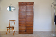 Vintage Double Front Oak Tambour Cabinet