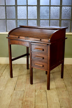 Antique Roll Top Pedestal Desk