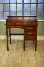 Antique Roll Top Pedestal Desk