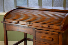 Antique Roll Top Pedestal Desk