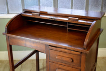 Antique Roll Top Pedestal Desk