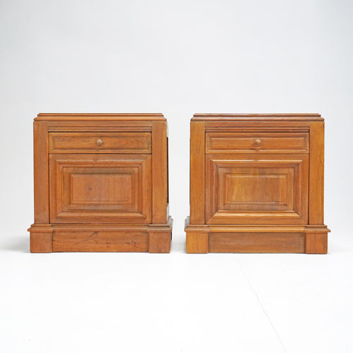Chunky French Oak Bedside Tables