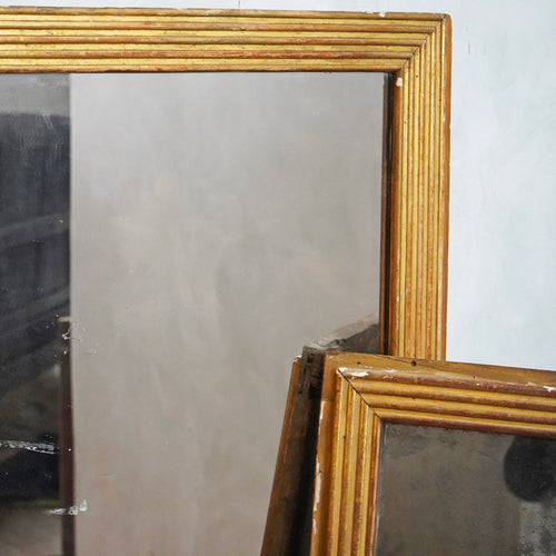 RESERVED - Two Matching 19th Century Reeded Framed Gilt Mirrors