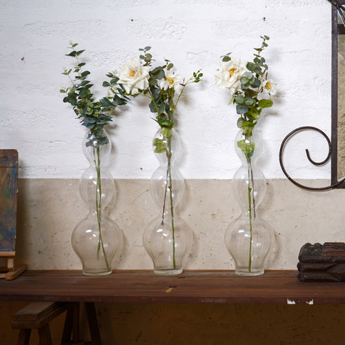 Trio Of Vintage Glass Bubble Vases