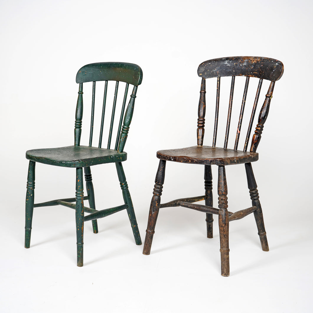 Two Victorian Elm Dining Chairs