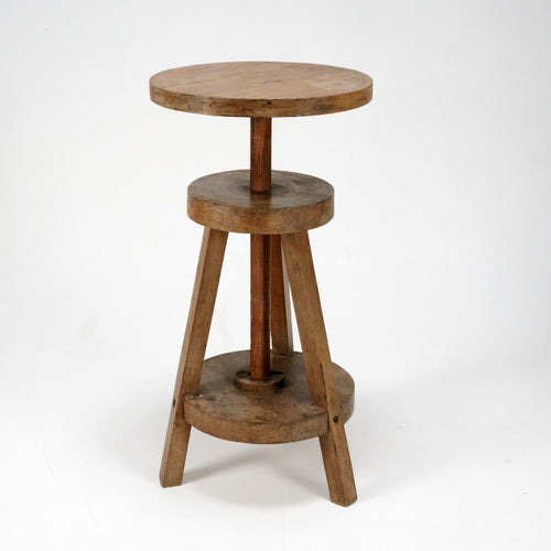 Antique Oak Sculpture Stand