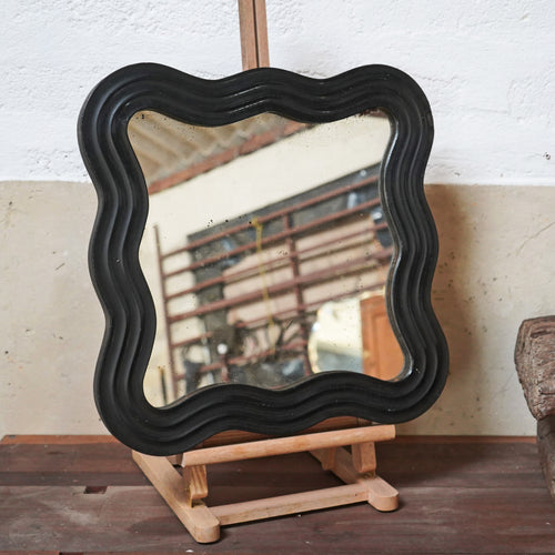 Wavy Ebonised Frame  Mirror