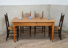 Antique Yew Wood Farmhouse Dining Table