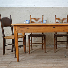 Antique Yew Wood Farmhouse Dining Table