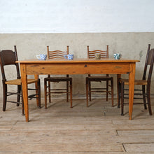 Antique Yew Wood Farmhouse Dining Table