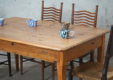 Antique Yew Wood Farmhouse Dining Table