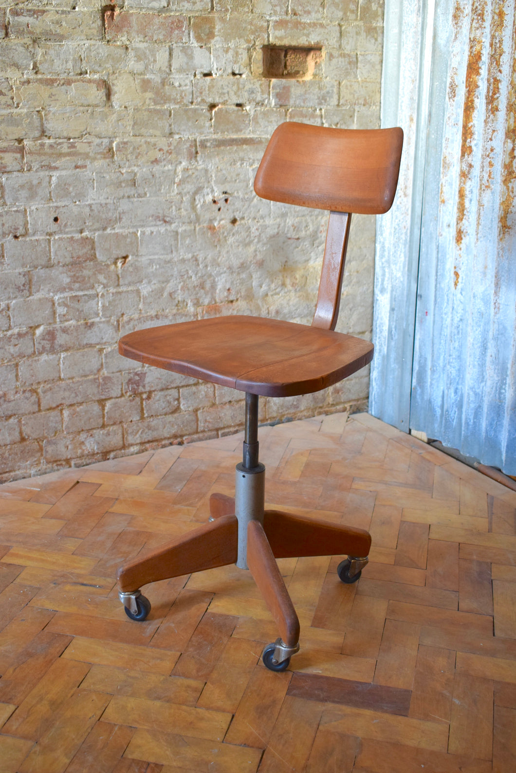 Swiss 1950s Vintage Industrial Office Chair By Stoll Giroflex