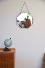 Octagonal Shaped Mirror Bevelled Edged With Chain