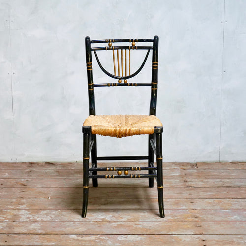 Antique Regency Style Faux Bamboo Chair