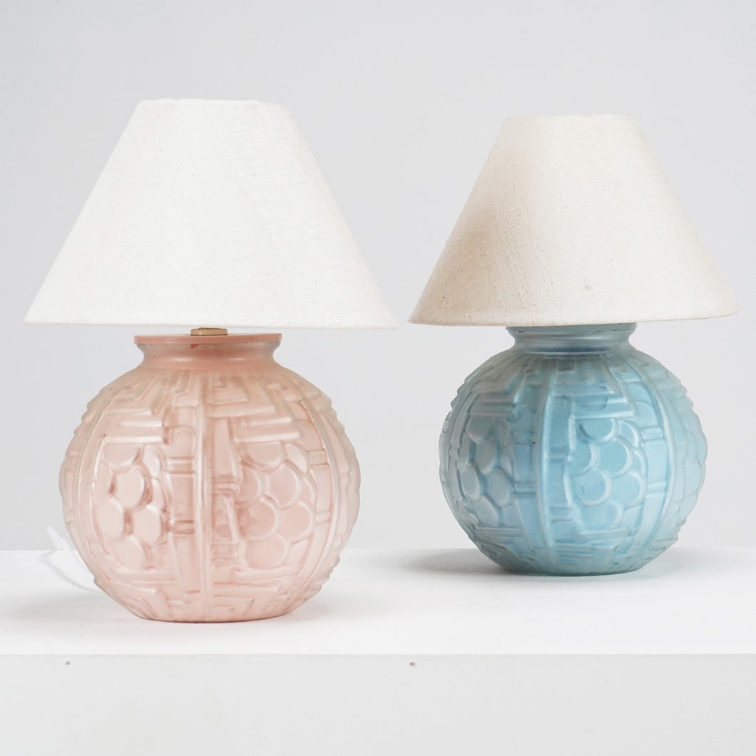 French Blue And Pink Table Lamps