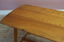 Rare Ercol Trestle Leg Plank Top Dining Table